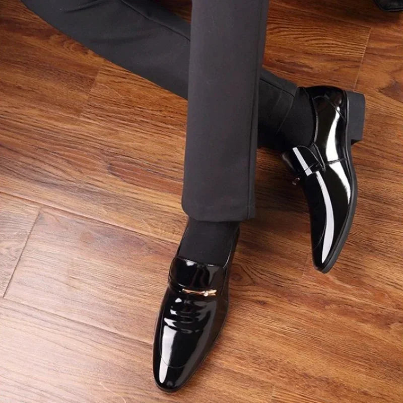 Dress Shoes Man Spring Autumn Official Casual Business Legitimate Leather Elegant Social Shoe for Men and Classic Gentleman 39