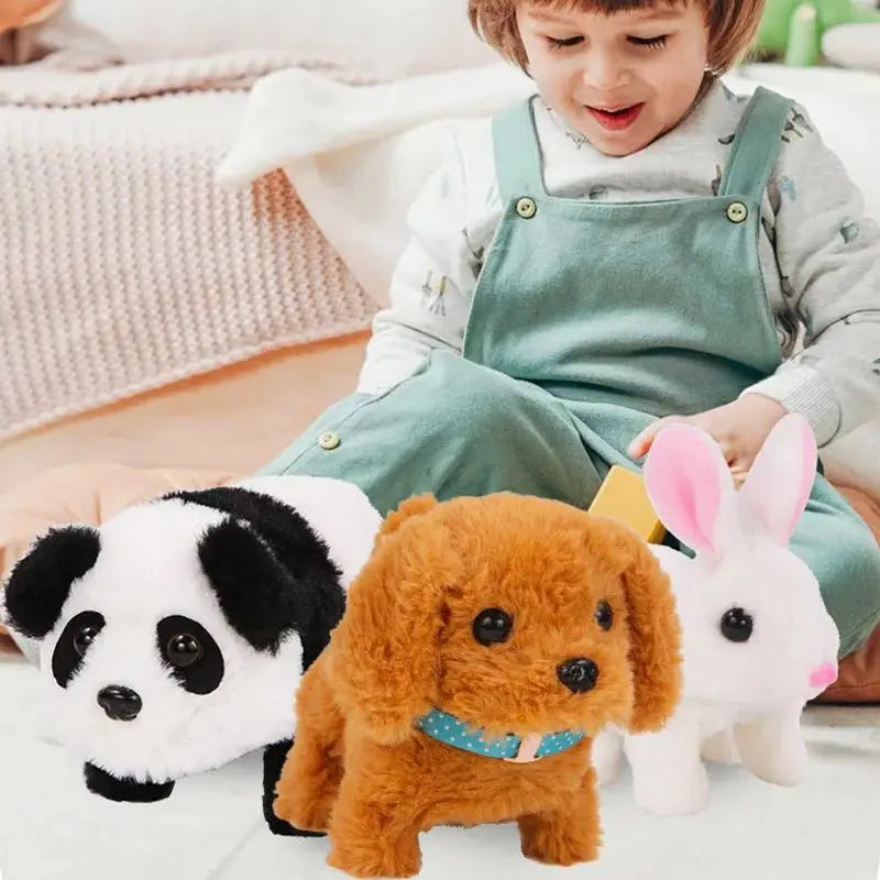 Baby Toy Dogs That Walks and Barks Tail Wagging Plush Interactive Electronic Pets Puppy Montessori Toys for Girls Toddlers Kids