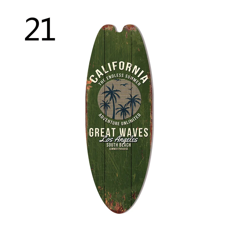 Retro Surfboard Wall Sign