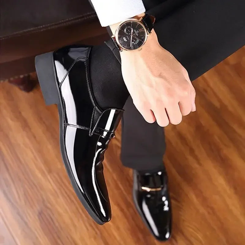 Dress Shoes Man Spring Autumn Official Casual Business Legitimate Leather Elegant Social Shoe for Men and Classic Gentleman 39