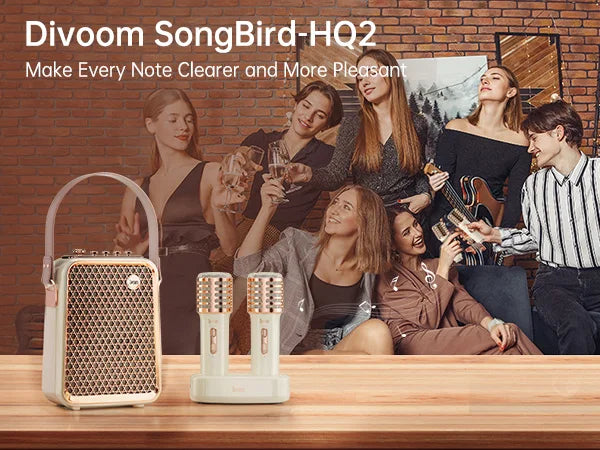 Divoom SongBird-HQ Portable Bluetooth Speaker Home Home Ktv Sound Set Home Karaoke Speakers Microphone Karaoke Microphone