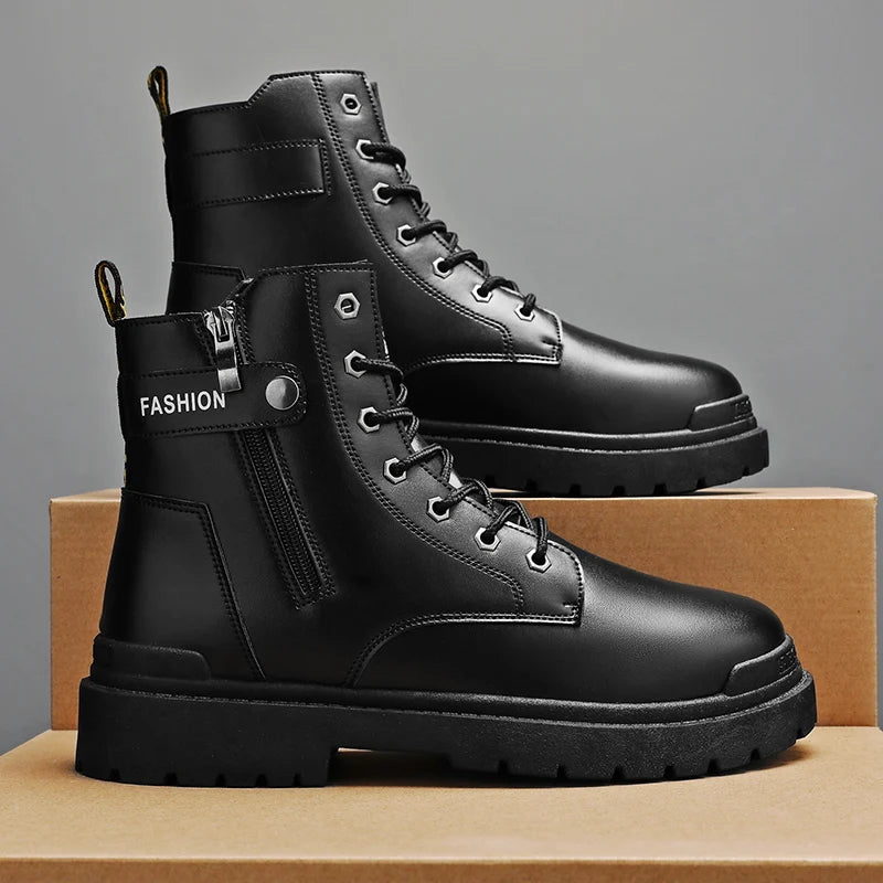 Men's Winter Boots Offer Safety Work Shoes Mens Shooes Men Motorcycle Boot Ankle Snow High Military Man Tactical Army Working