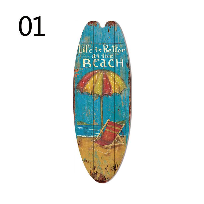 Retro Surfboard Wall Sign