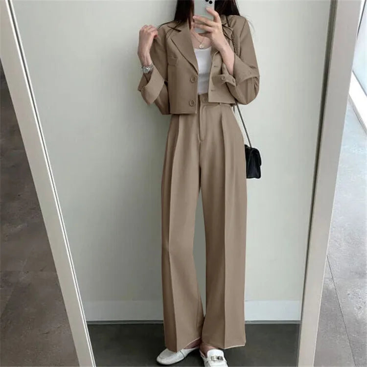 New Spring and Autumn Casual British Style Suit Women's Fashion Pants Suit