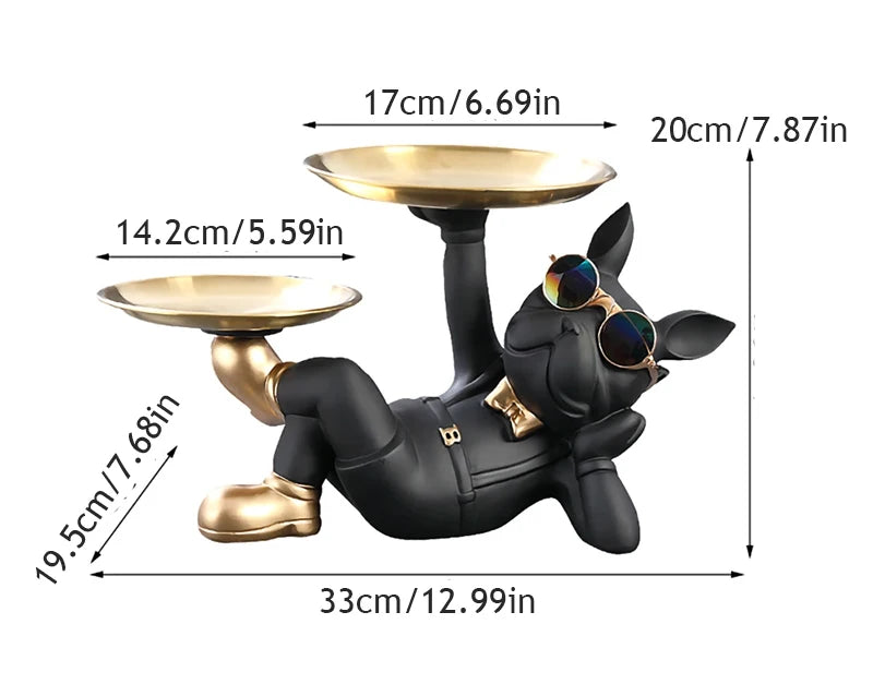 Bulldog Animal Figurines Cool Dog Statue Sculpture Living Study Room Bedroom Decor Home Interior Decoration Accessories
