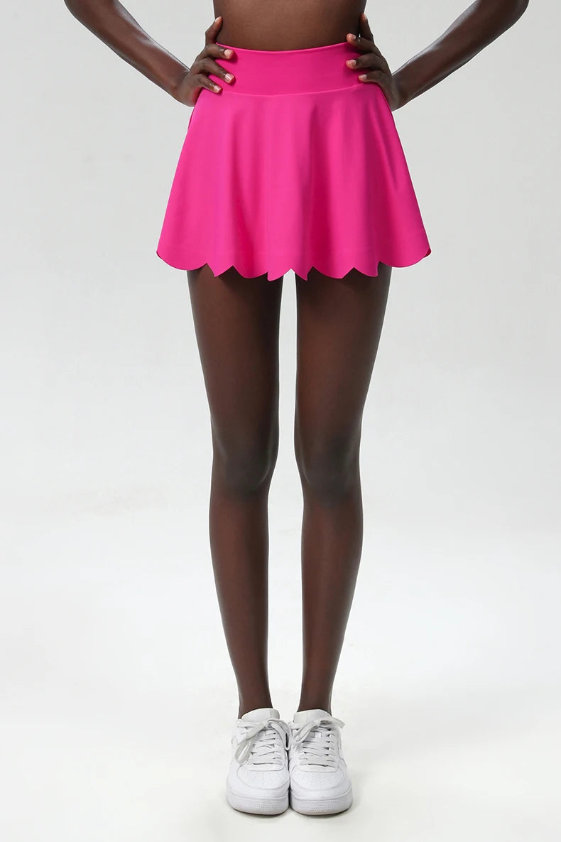 2-in-1 Tennis Skirt with Compression Shorts - Breathable Workout Skirt with Pockets