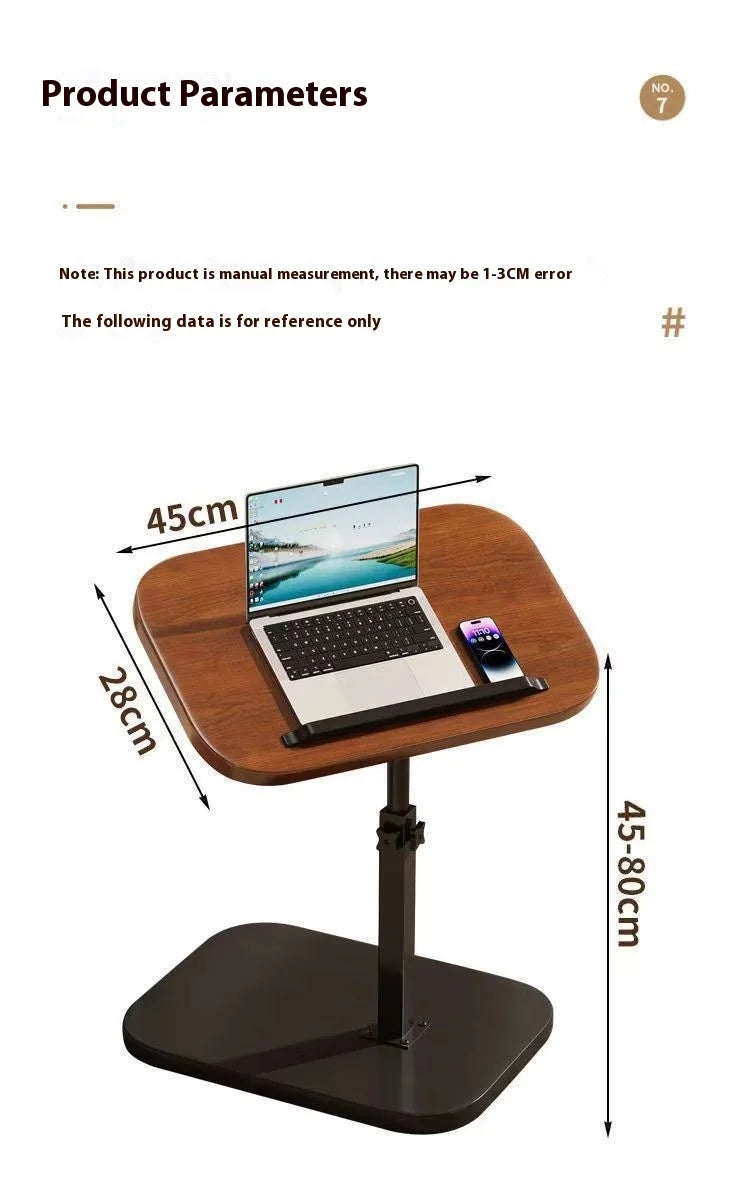 Mobile adjustable edge table Household foldable Mobile Lift Computer Desk Folding living room Desk Dormitory Bedside Table