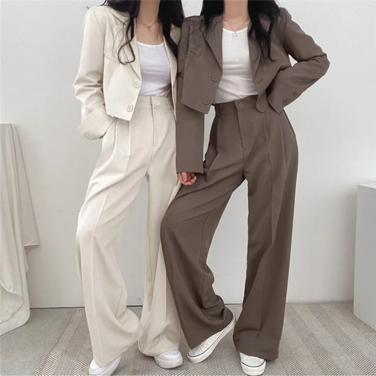 New Spring and Autumn Casual British Style Suit Women's Fashion Pants Suit