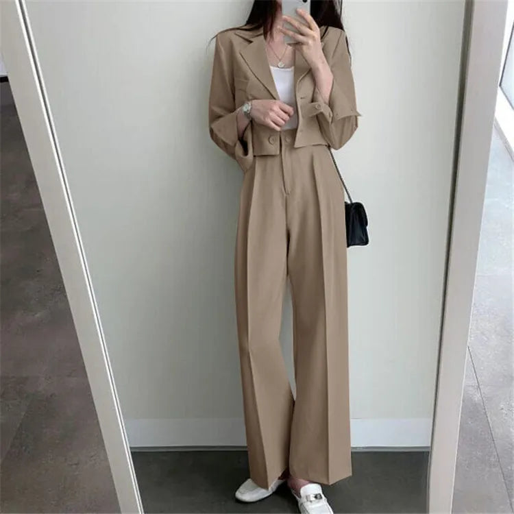 New Spring and Autumn Casual British Style Suit Women's Fashion Pants Suit