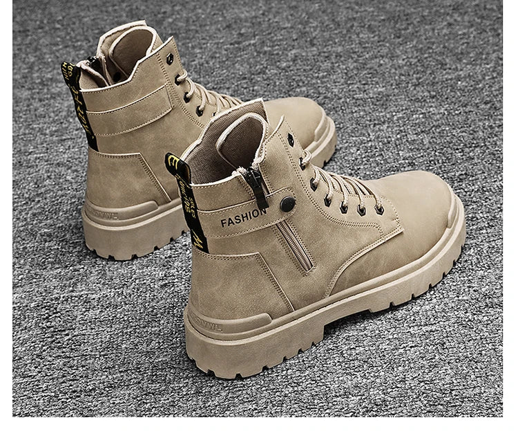 Men's Winter Boots Offer Safety Work Shoes Mens Shooes Men Motorcycle Boot Ankle Snow High Military Man Tactical Army Working