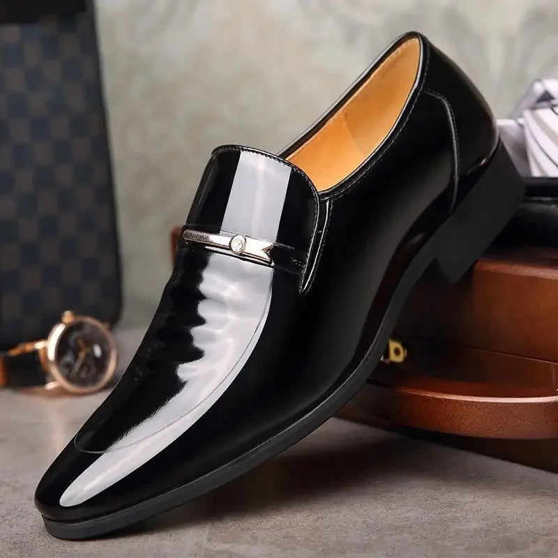 Dress Shoes Man Spring Autumn Official Casual Business Legitimate Leather Elegant Social Shoe for Men and Classic Gentleman 39