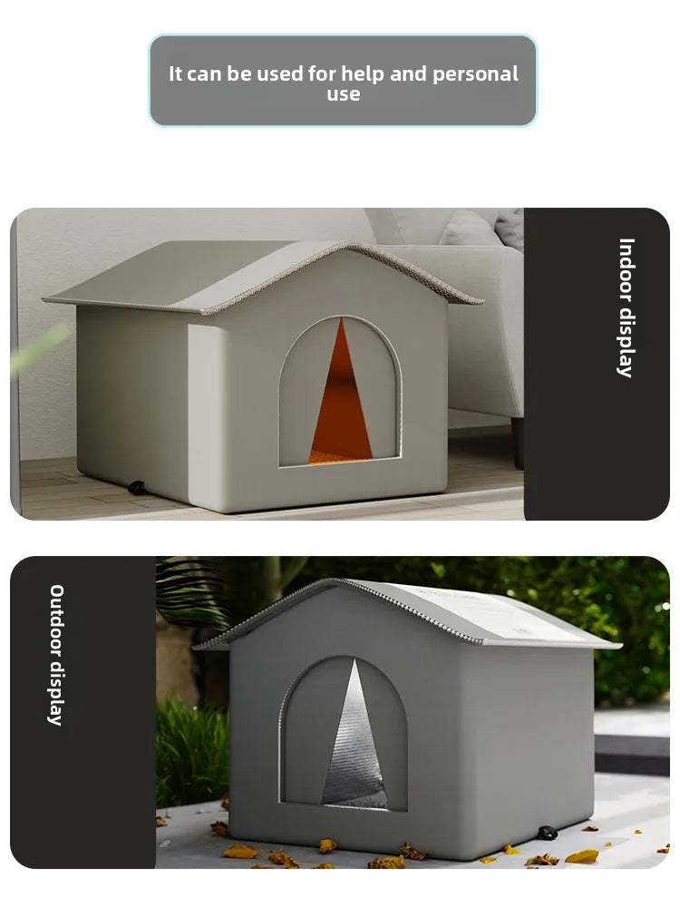 Outdoor Weatherproof Dog elter Winter Cold Proof Rain Sun Protection Warm Full Enclosure Four Seasons Universal Outdoor...