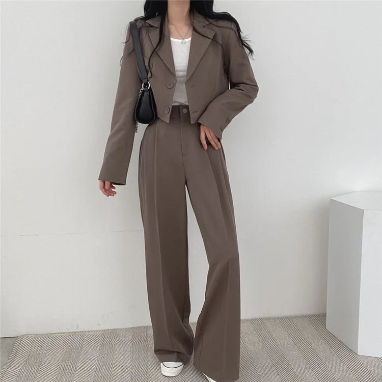 New Spring and Autumn Casual British Style Suit Women's Fashion Pants Suit