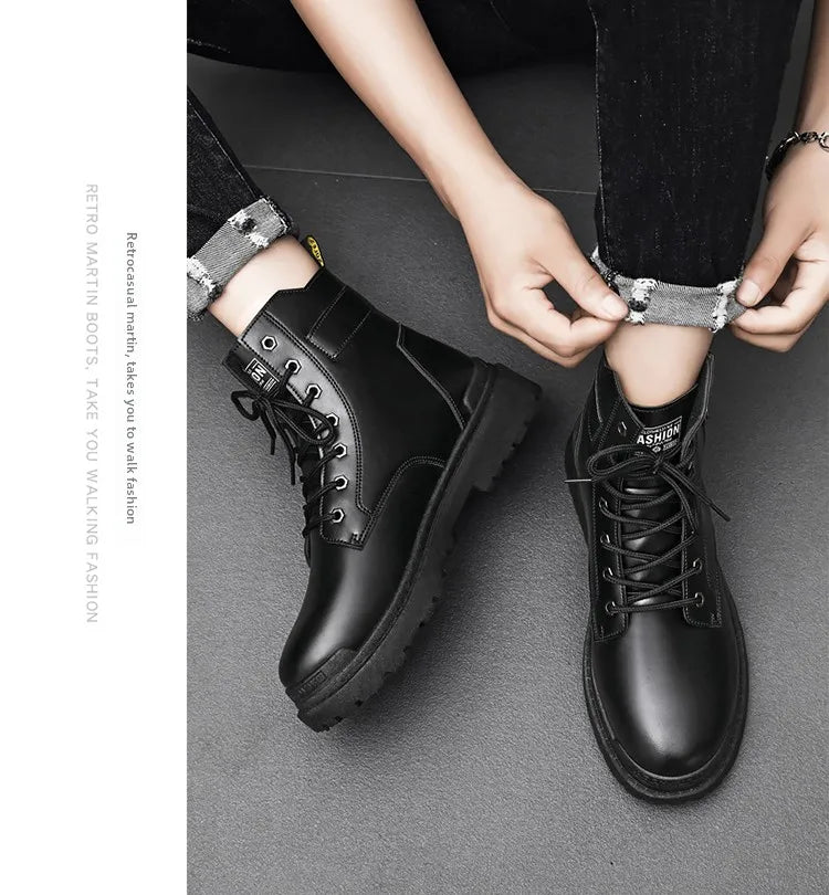 Men's Winter Boots Offer Safety Work Shoes Mens Shooes Men Motorcycle Boot Ankle Snow High Military Man Tactical Army Working