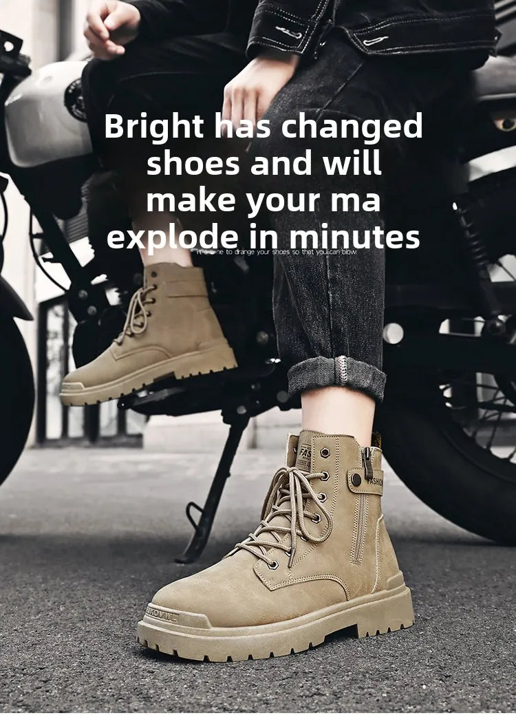 Men's Winter Boots Offer Safety Work Shoes Mens Shooes Men Motorcycle Boot Ankle Snow High Military Man Tactical Army Working