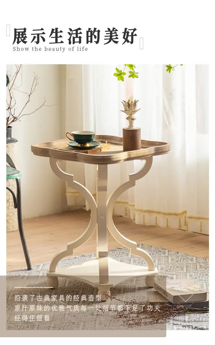 Farmhouse end Table, Cocktail Table Set, Modern Circle Hand-Crafted Natural Wood Finsh Small Side and End Table Sets,Natural