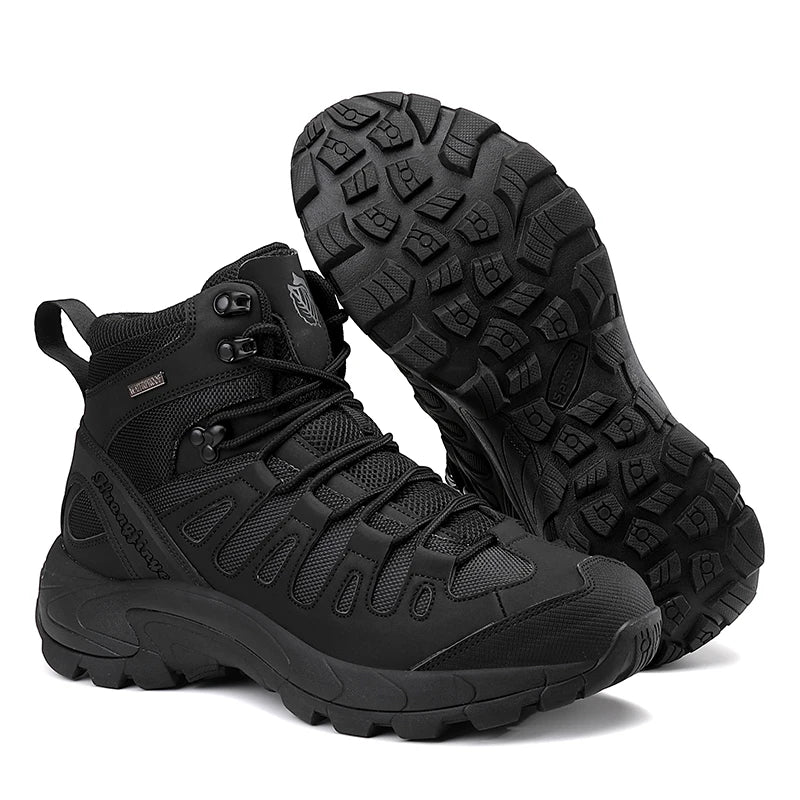 Men Boots 2024 New Platform Boots Outdoor Waterproof Casual Sneakers Working Men Ankle Boots Hiking Safety Shoes Mens Athletic