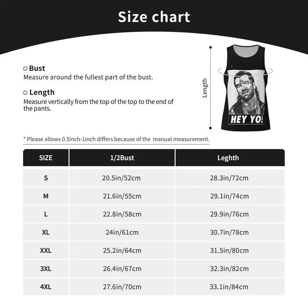 Men's Rip Razor Ramon Hey Yo Tank Top Fitness Sports Sleeveless Tops Summer Wrestling Legend Vest 3D Quick Drying Tops