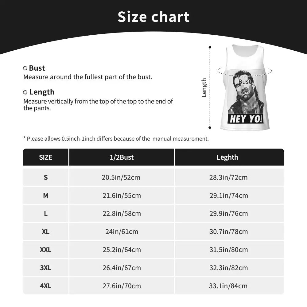 Men's Rip Razor Ramon Hey Yo Tank Top Fitness Sports Sleeveless Tops Summer Wrestling Legend Vest 3D Quick Drying Tops