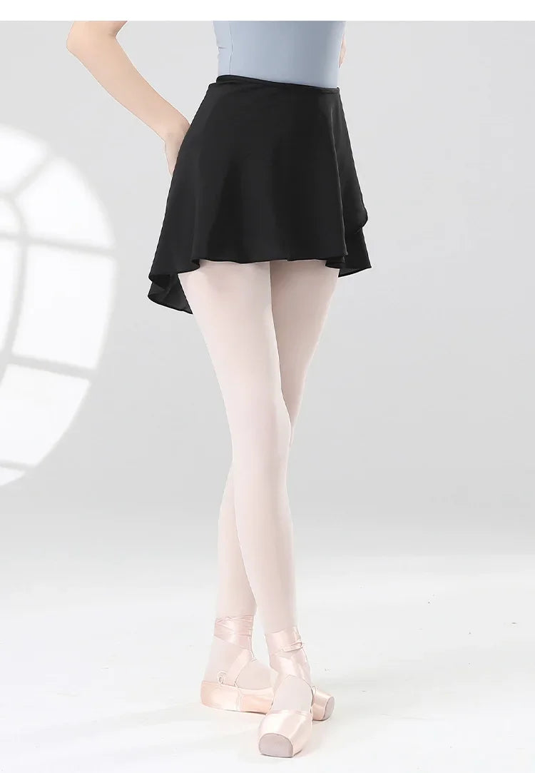 Girls Ballet Skirts Women Dance Short Skirts High Elastic Skirt Ballerina Adult Skate Dancing Yoga Lace Up Chiffon Skirt