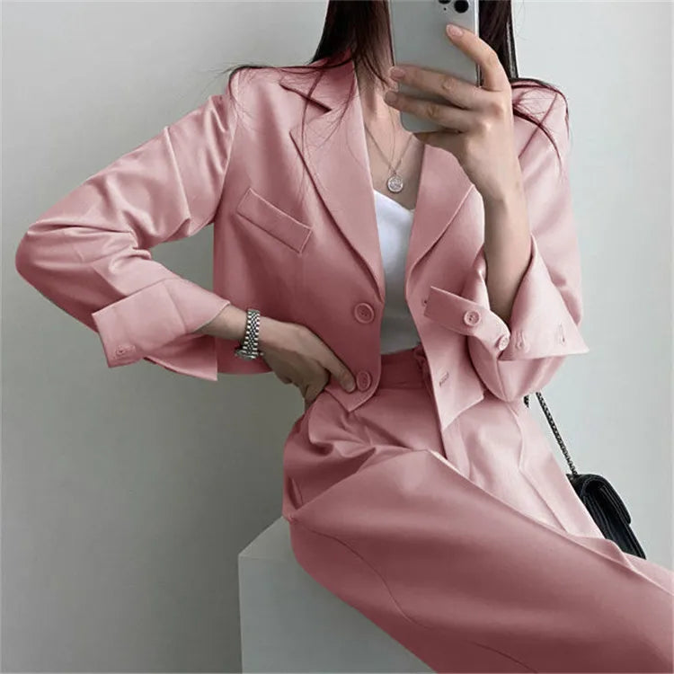 New Spring and Autumn Casual British Style Suit Women's Fashion Pants Suit
