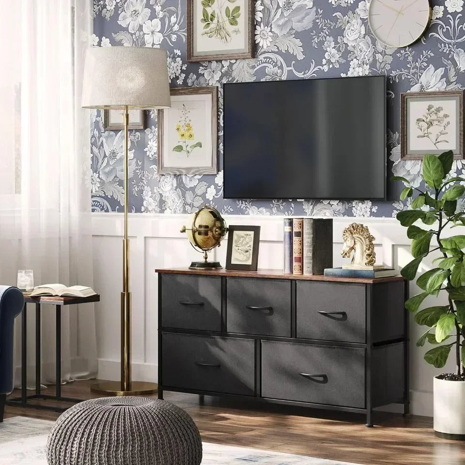 Fabric Drawer Storage Cabinet Simple Children's Toy Cabinet Drawer Style Fabric Storage Cabinet Bedroom Iron Five Dou Cabinet