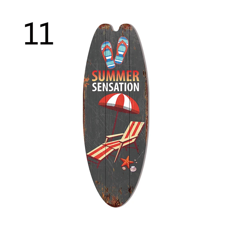 Retro Surfboard Wall Sign