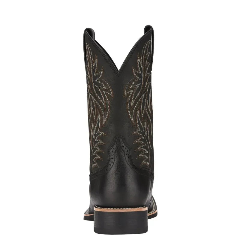 Men High Boots Embroidery Retro Handmade Mens Boots Western Cowboy Boot Pointed Toe Boots Hand Stitching Outdoor Men's Shoes