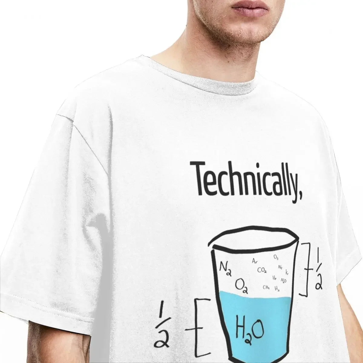 Men's Science Is Optimistic T-Shirts Technically It is Always Full Top Tee Summer Classic T Shirt Casual Tshirt Plus Size