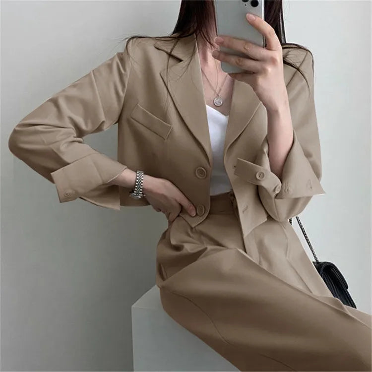 New Spring and Autumn Casual British Style Suit Women's Fashion Pants Suit