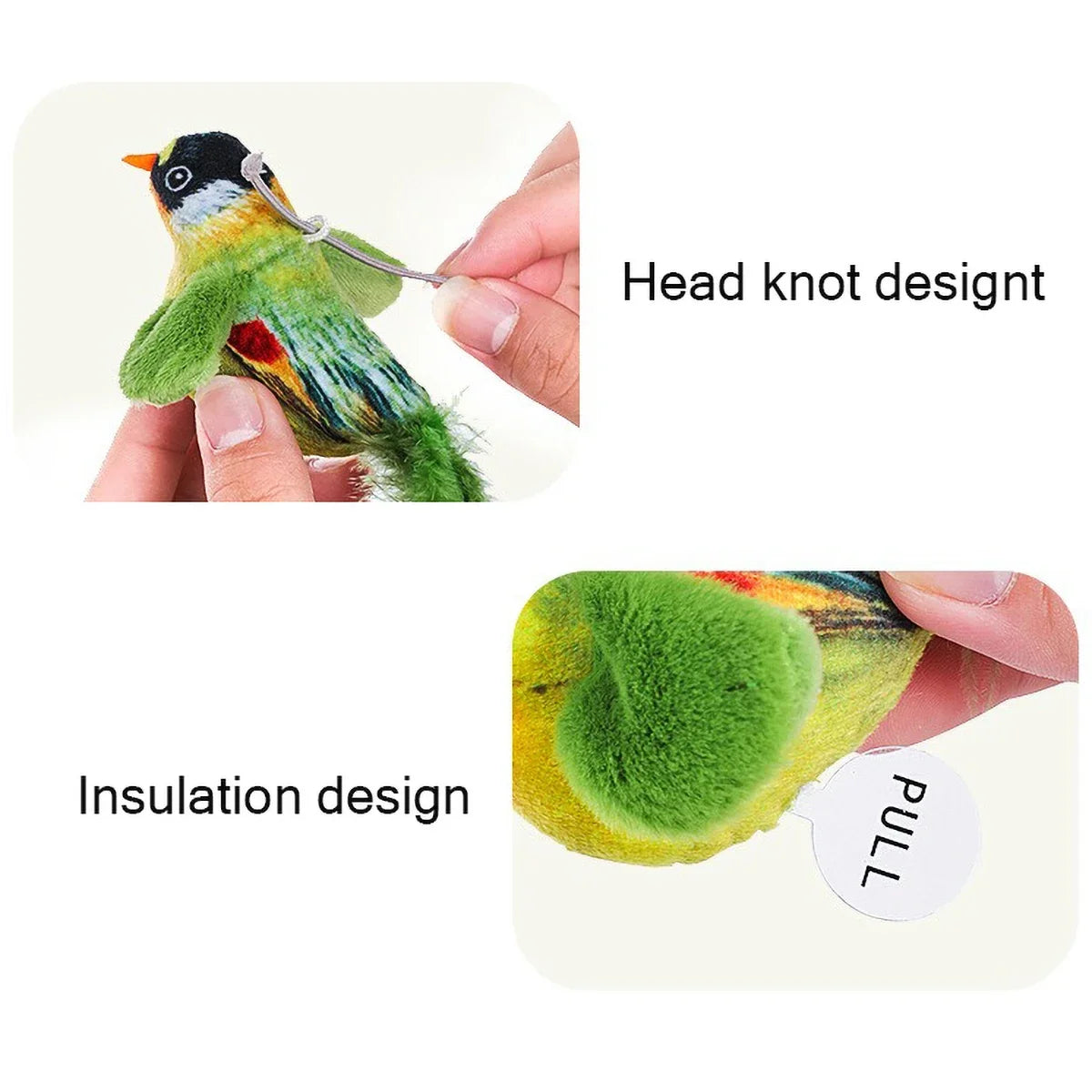 Automatic Chirping Cat Toy - Motion Activated with Catnip & Feathers, Chew-Proof Interactive Pet Game for Indoor Kittens