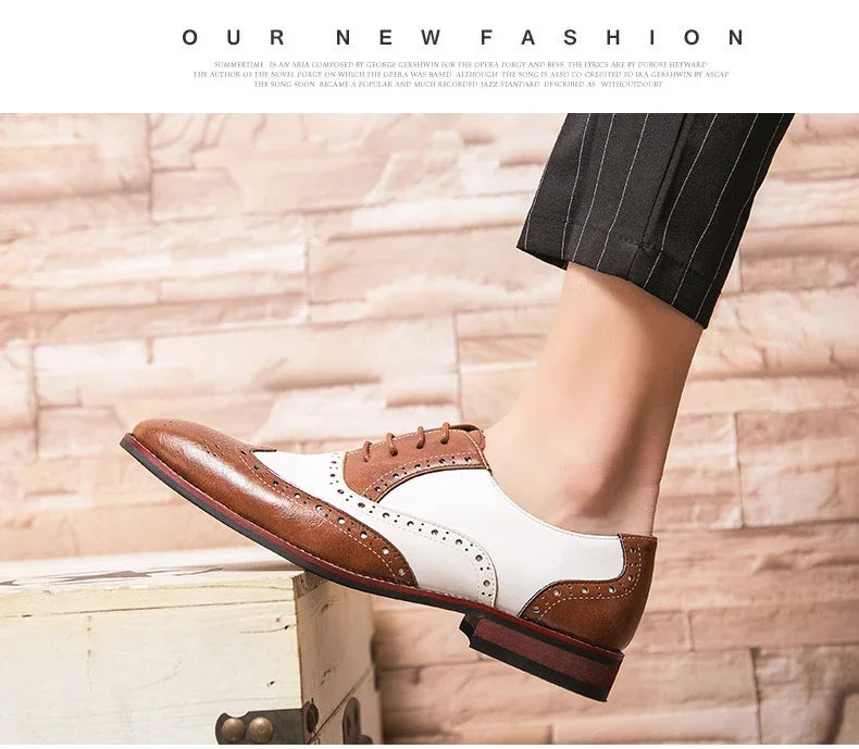 Men Business Dress shoe Colorful Lace up Fashion Man Casual Leather Oxfords shoes Flat Leisure Wedding Party shoe Men Big Size