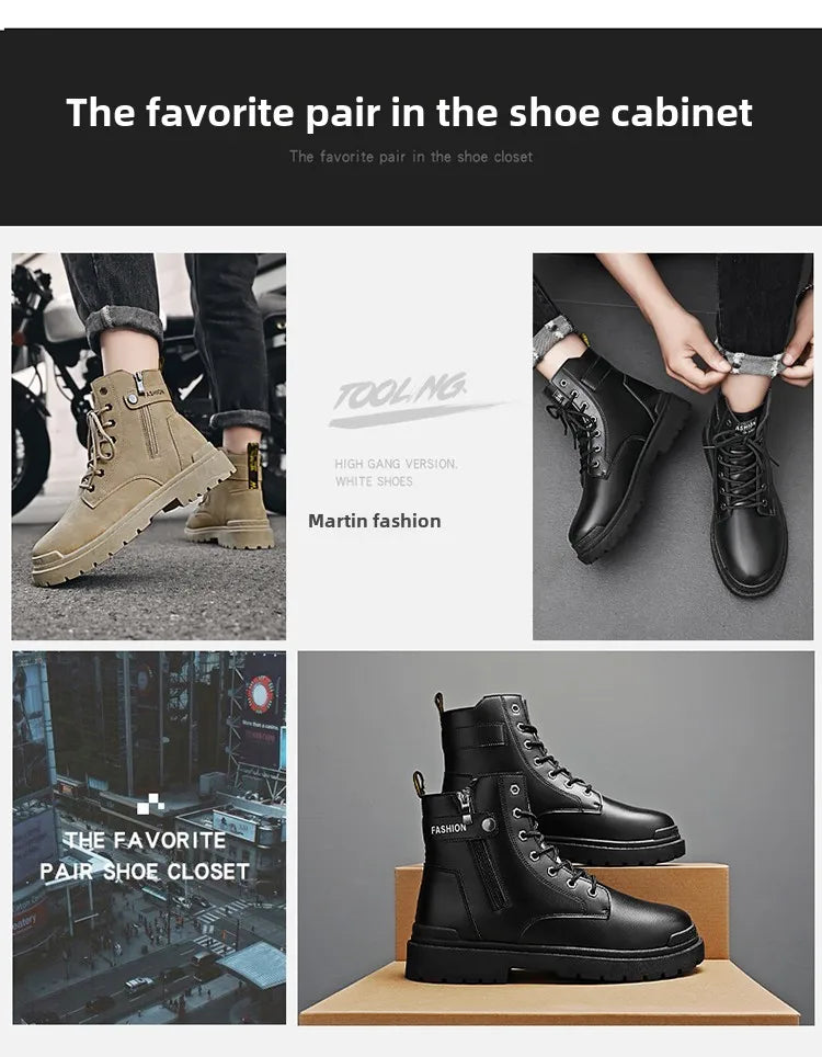 Men's Winter Boots Offer Safety Work Shoes Mens Shooes Men Motorcycle Boot Ankle Snow High Military Man Tactical Army Working