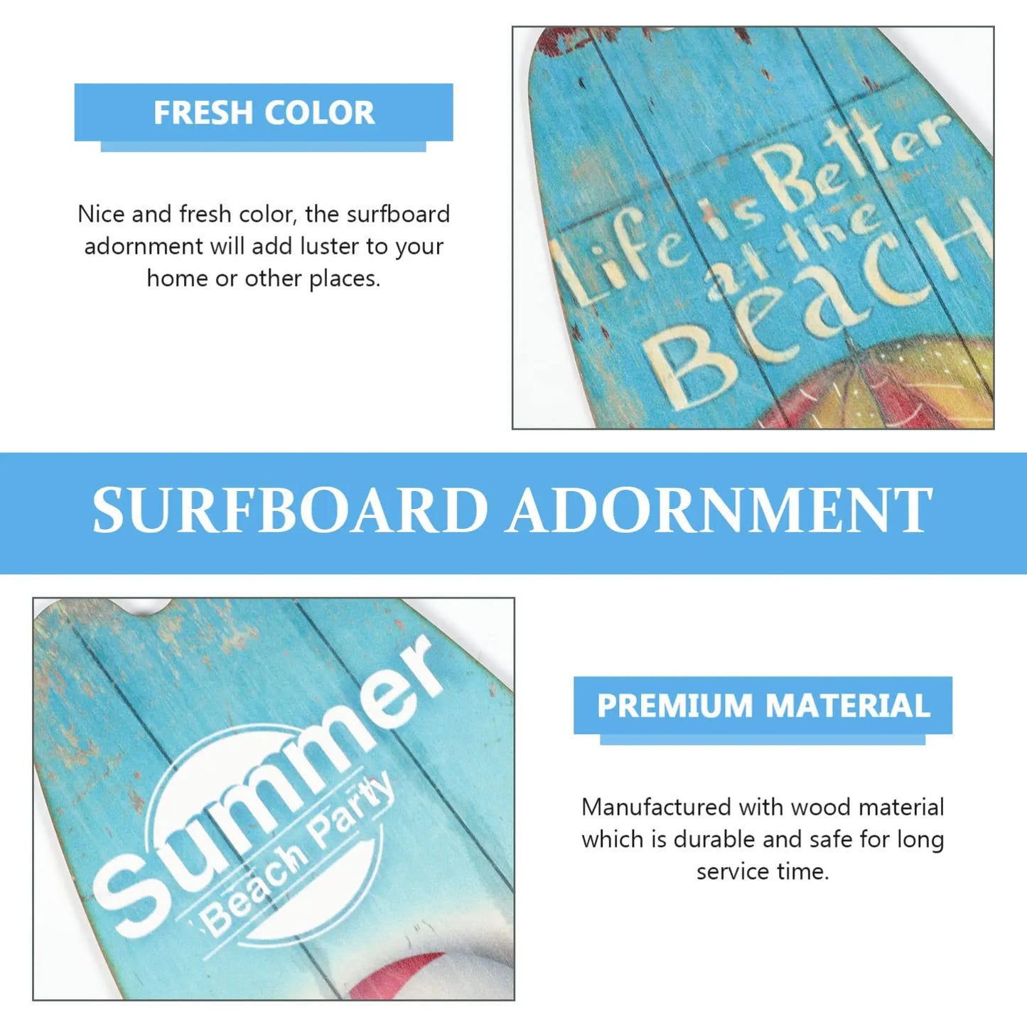 Retro Surfboard Wall Sign