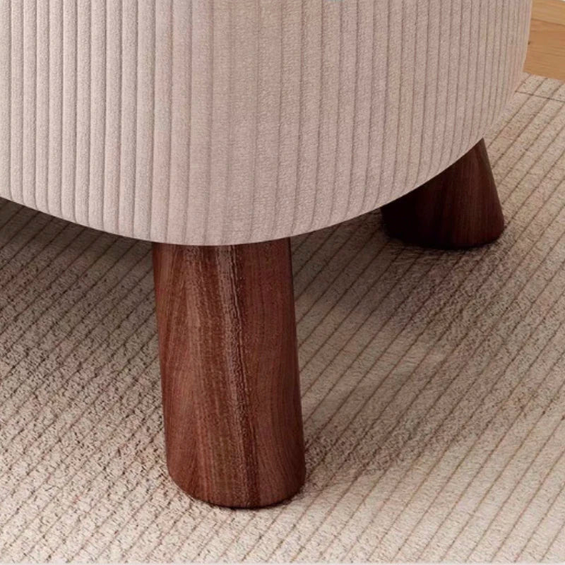 Household Stool Footstool Wood Material Living Room Furniture Wooden Frame Fabric