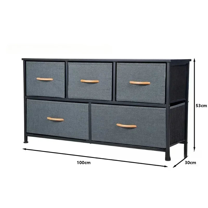 Fabric Drawer Storage Cabinet Simple Children's Toy Cabinet Drawer Style Fabric Storage Cabinet Bedroom Iron Five Dou Cabinet