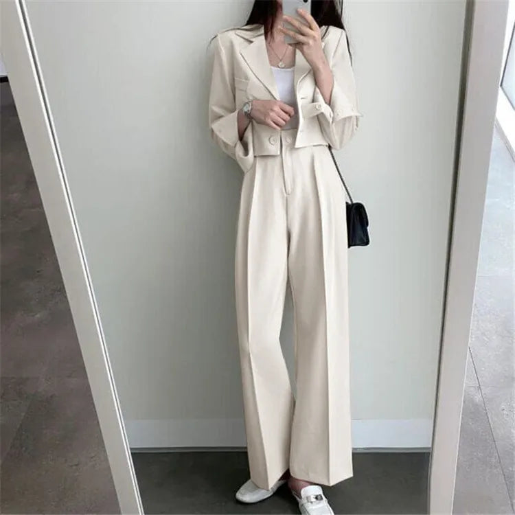 New Spring and Autumn Casual British Style Suit Women's Fashion Pants Suit