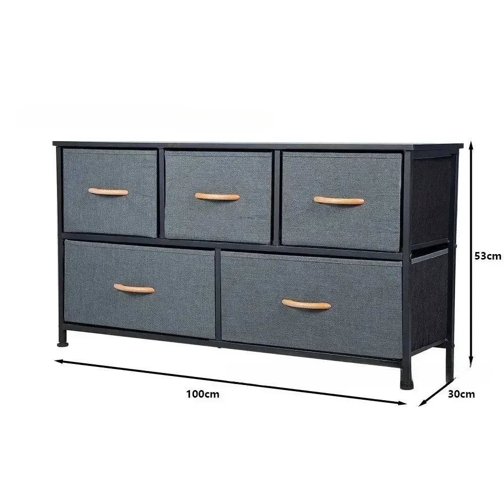 Fabric Drawer Storage Cabinet Simple Children's Toy Cabinet Drawer Style Fabric Storage Cabinet Bedroom Iron Five Dou Cabinet