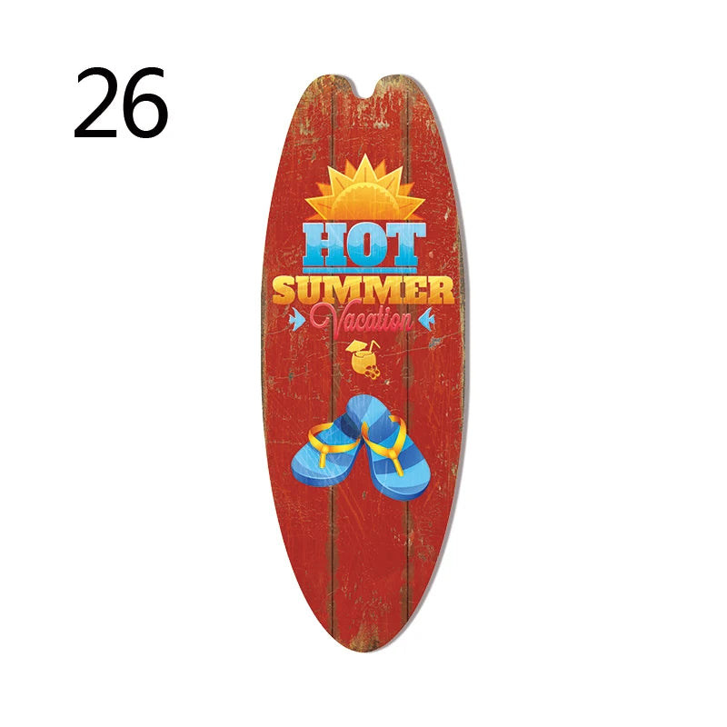 Retro Surfboard Wall Sign