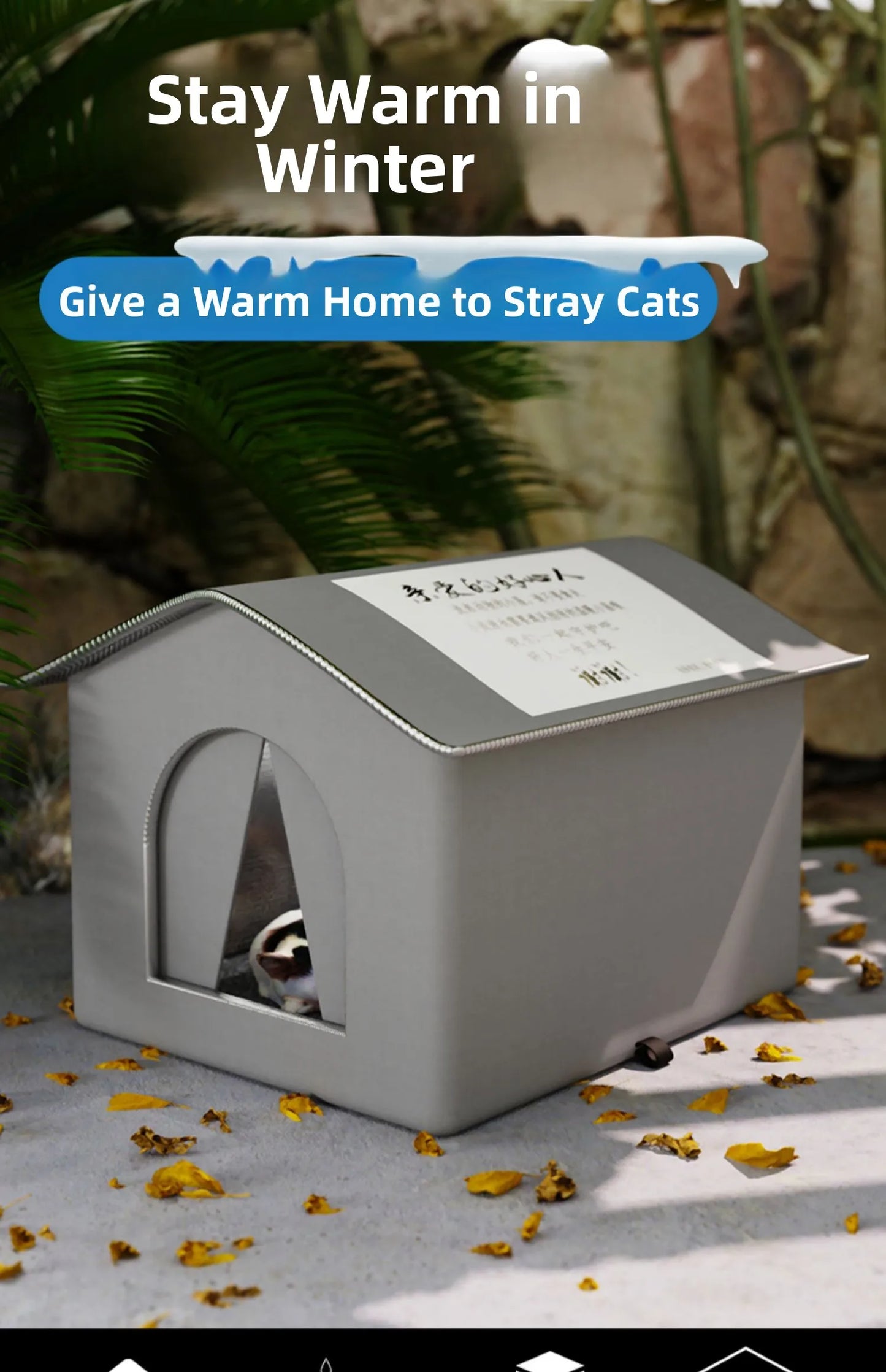 Outdoor Weatherproof Dog elter Winter Cold Proof Rain Sun Protection Warm Full Enclosure Four Seasons Universal Outdoor...