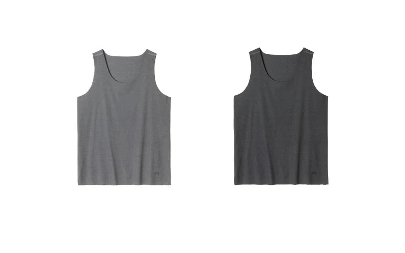 Maden Summer Tank Top for Men Traceless Ice Silk Cool Sleeveless T-Shirt Waistcoat O-neck Vest Tees for Gym Muscle Sportswear
