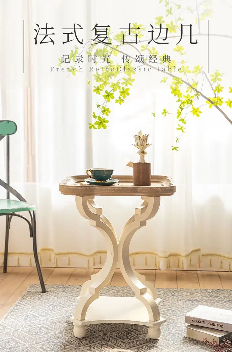 Farmhouse end Table, Cocktail Table Set, Modern Circle Hand-Crafted Natural Wood Finsh Small Side and End Table Sets,Natural