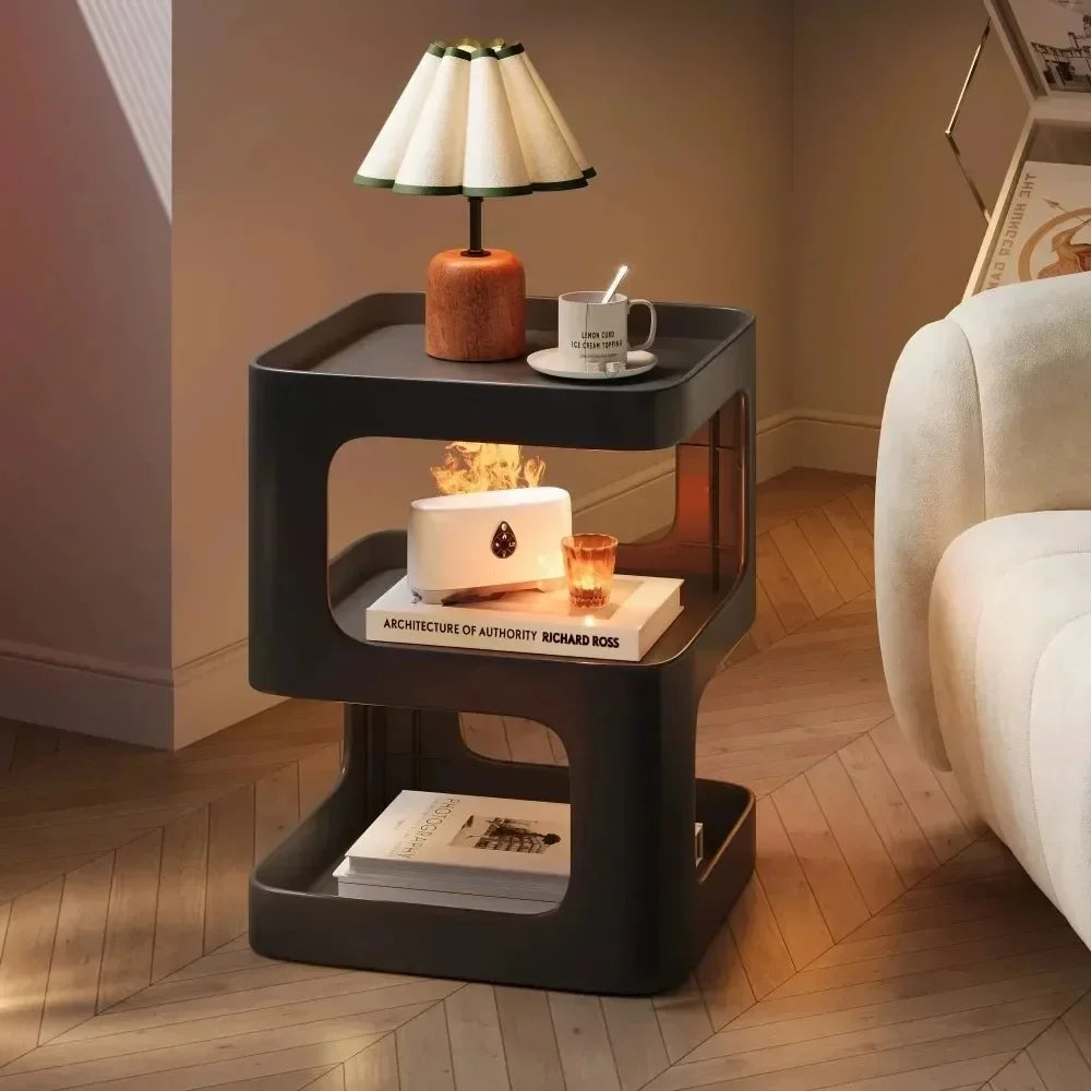 Light Luxury Sofa Table Modern Minimalist Bedside Table Creative Computer Desk Solid Color Shelf Living Room Small Coffee Table