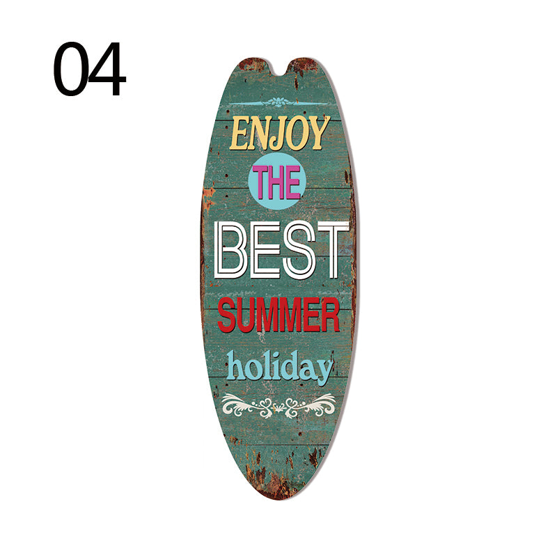 Retro Surfboard Wall Sign