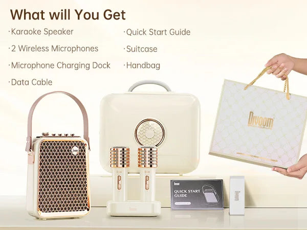 Divoom SongBird-HQ Portable Bluetooth Speaker Home Home Ktv Sound Set Home Karaoke Speakers Microphone Karaoke Microphone