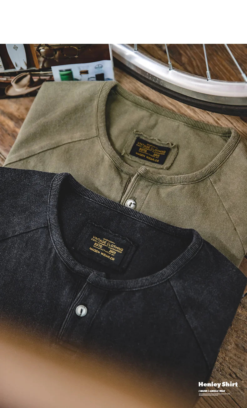 Maden Men Summer T Shirts Cotton Casual Streetwear Tees Retro Do Old Tops Slight Stretch Slim Short Sleeve T-shirts