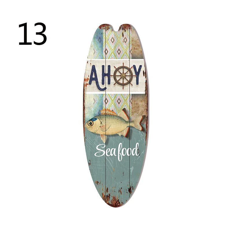 Retro Surfboard Wall Sign