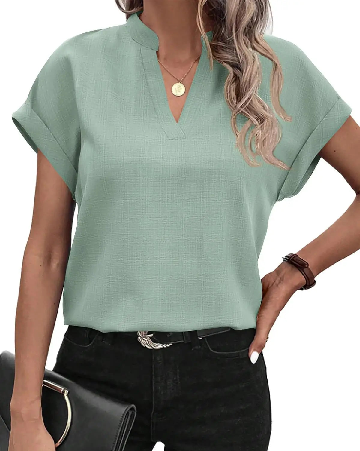 Women's Blouse White Shirt 2024 Summer Solid Color V-neck Cotton Linen Shirt Top Блузки Женские Blusen Блузка Camisas De Mulher