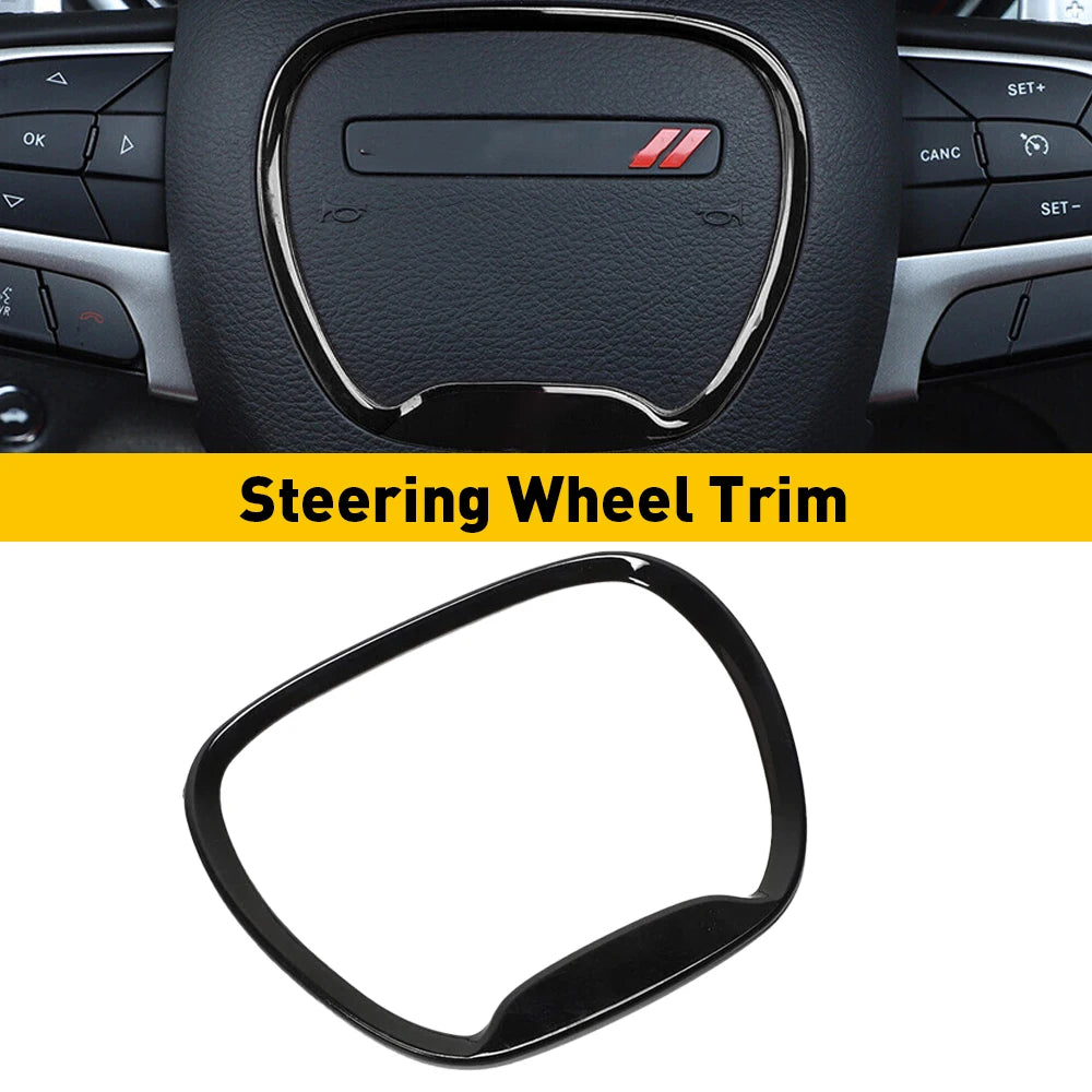 For Dodge Charger Challenger Durango 2015 2016 2017 2018 2019 2021 2022 Accessories Car Steering Wheel Frame Trim Cover