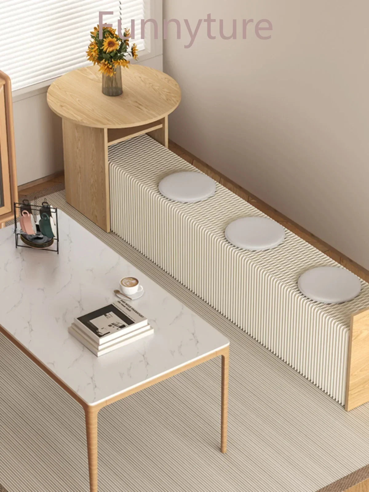 Foldable Screen partition apartment coffee table bench lazy sofa hair stool corrugated low stool organ paper bench furniture